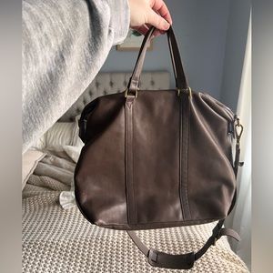 Madewell Tall Glasgow Leather Bag in Brown Taupe